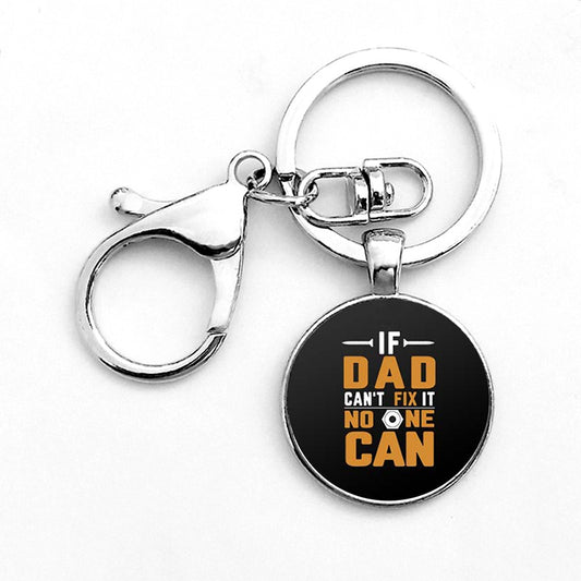 Funny Dad Tools Keychain With Clasp Fashion Round Glass Dome Pendant Keychain - Frazeshop