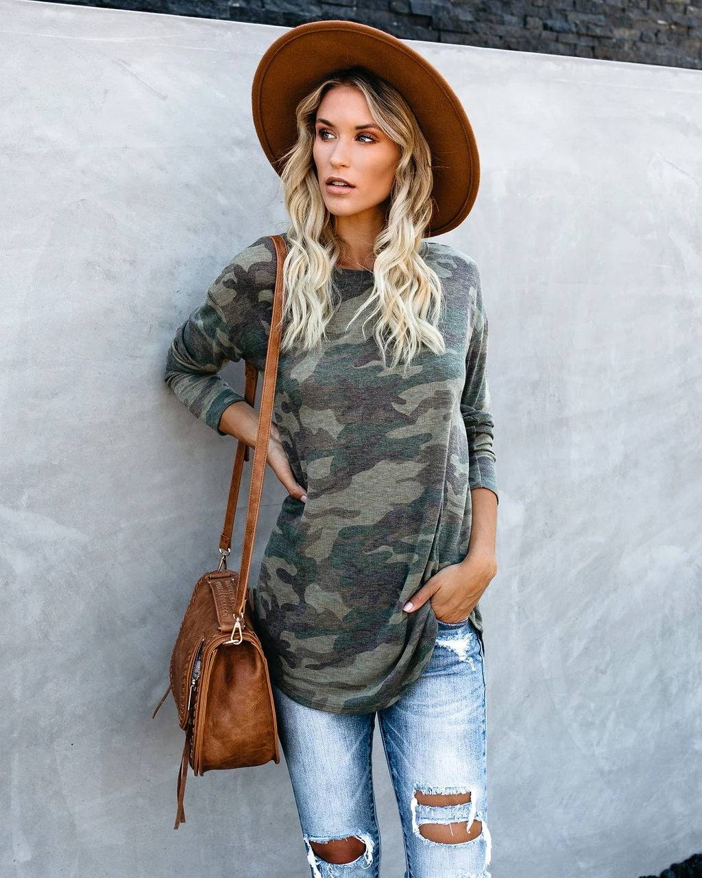 Camouflage Long-sleeved T-shirt - Frazeshop