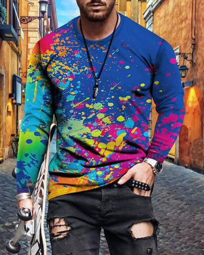 Mens Letter Crew Neck Slim Fit Casual Print T Shirt - Frazeshop