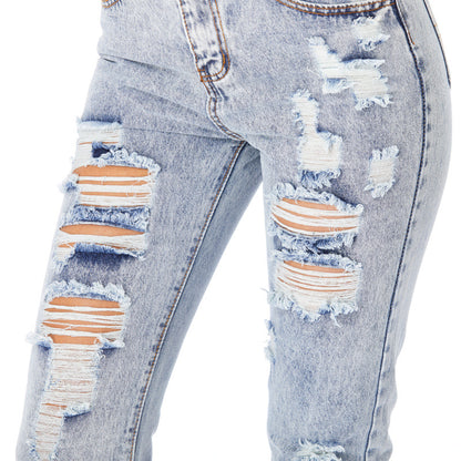 Women's Ripped Casual Loose Jeans - Frazeshop