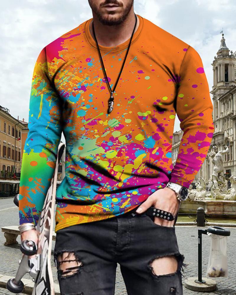 Mens Letter Crew Neck Slim Fit Casual Print T Shirt - Frazeshop