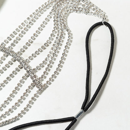 Diamond Rhinestone Elastic Headband Hair Accessory - Frazeshop