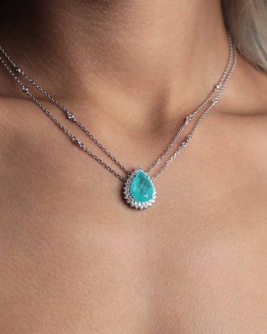 Paraiba Tourmaline Stone Necklace - Frazeshop