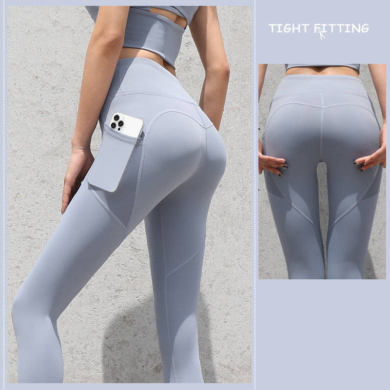 Gym Sport Seamless Leggings With Pockets (High Waist Pants) - Frazeshop