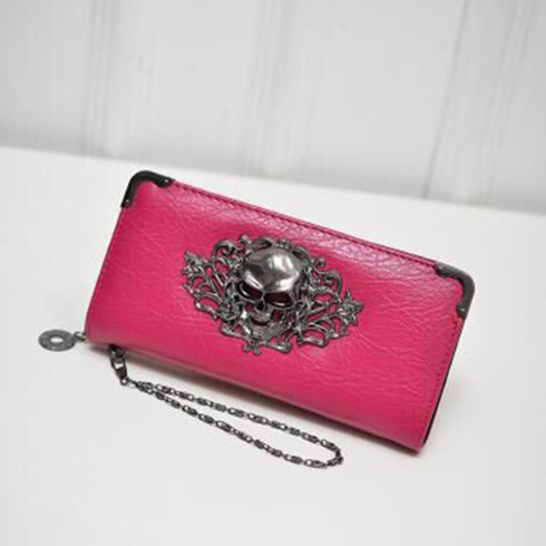 Skull Flower Design Wallet/Clutch/Coin Purse (Leather) - Frazeshop