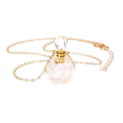 Perfume bottle crystal pendant necklace - Frazeshop