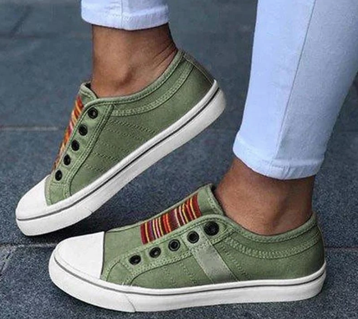 Lace-less Canvas Casual Shoes Fashion Sneakers - Frazeshop