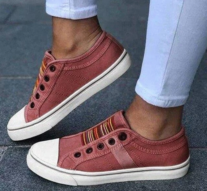Lace-less Canvas Casual Shoes Fashion Sneakers - Frazeshop