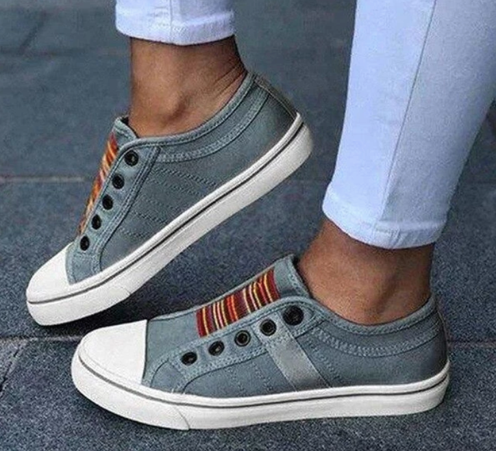 Lace-less Canvas Casual Shoes Fashion Sneakers - Frazeshop