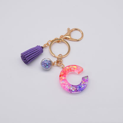 Resin Purple Epoxy English Keychain - Frazeshop