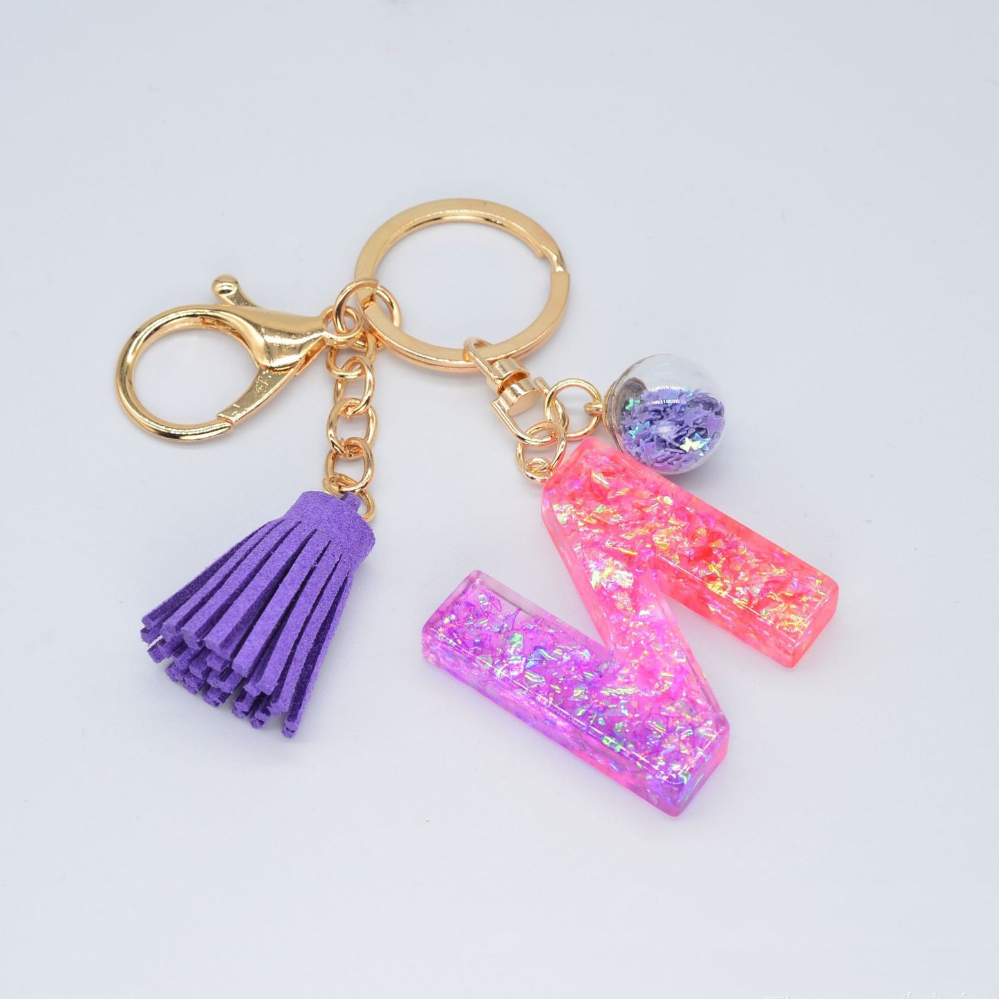 Resin Purple Epoxy English Keychain - Frazeshop