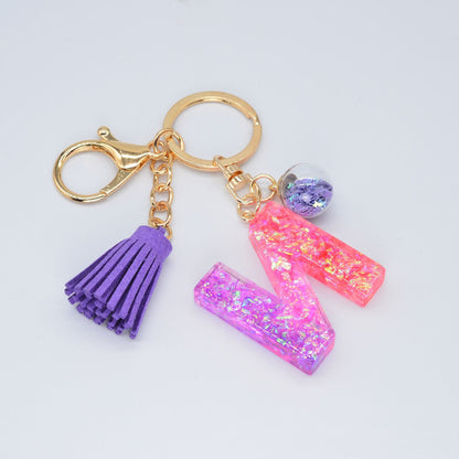 Resin Purple Epoxy English Keychain - Frazeshop