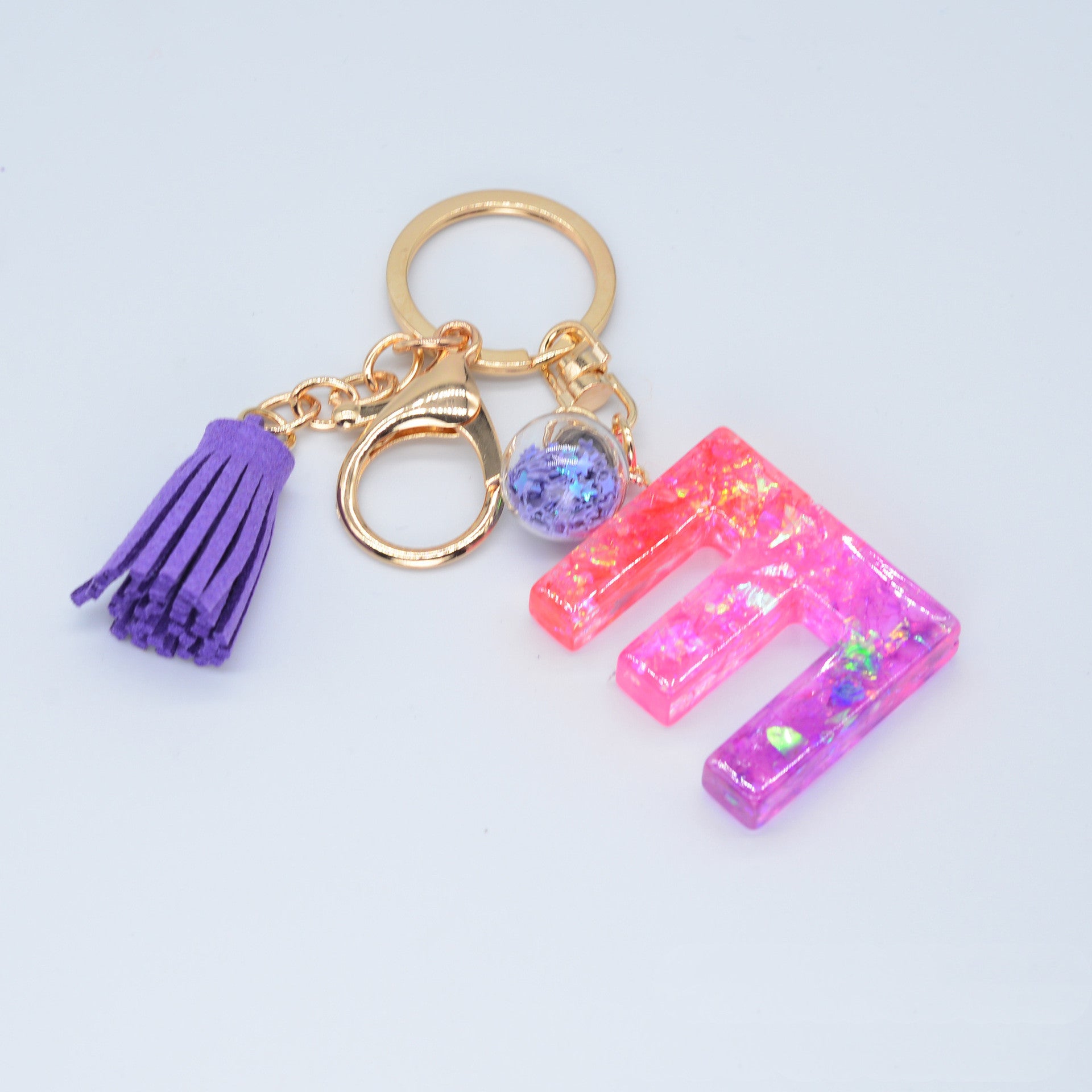 Resin Purple Epoxy English Keychain - Frazeshop