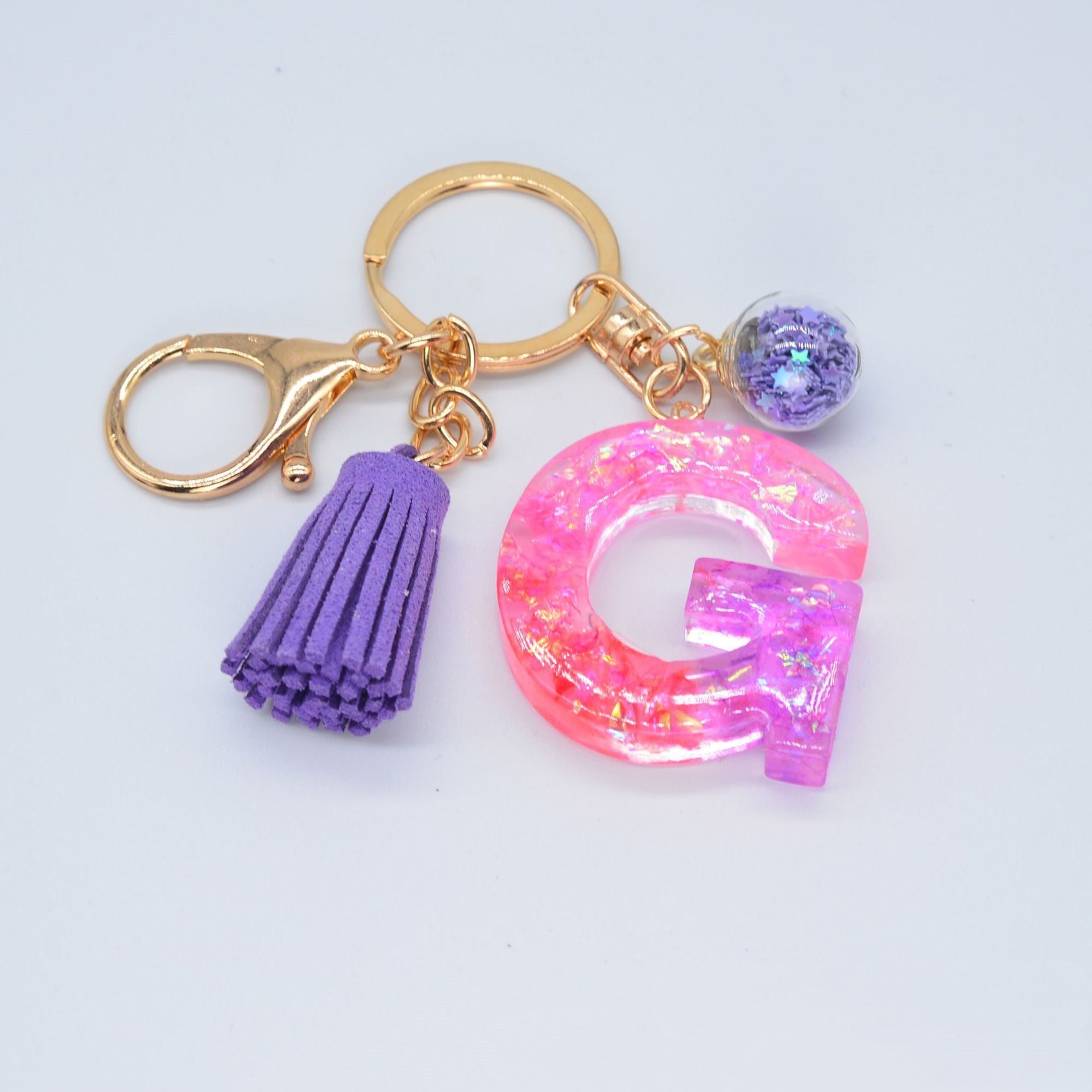 Resin Purple Epoxy English Keychain - Frazeshop