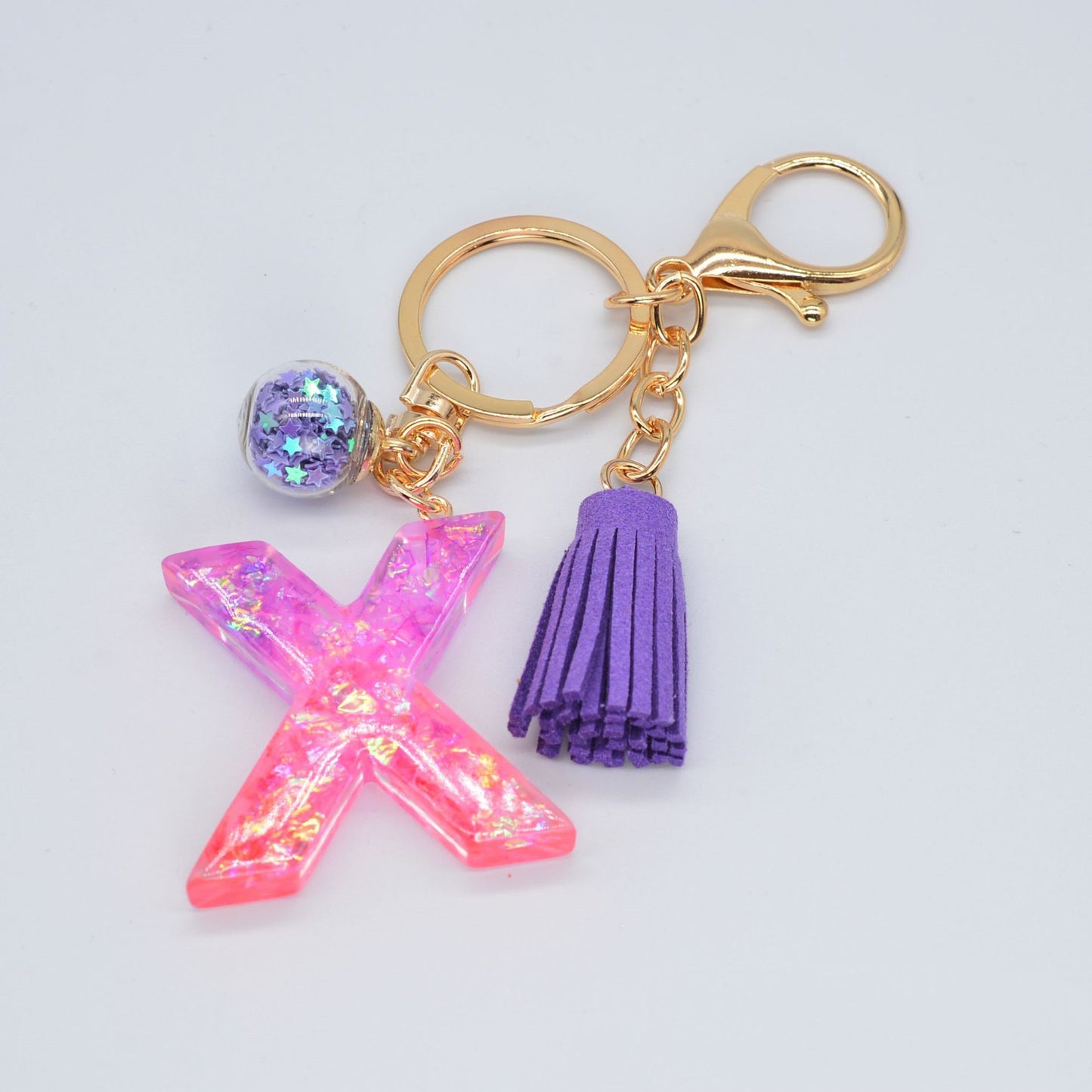 Resin Purple Epoxy English Keychain - Frazeshop