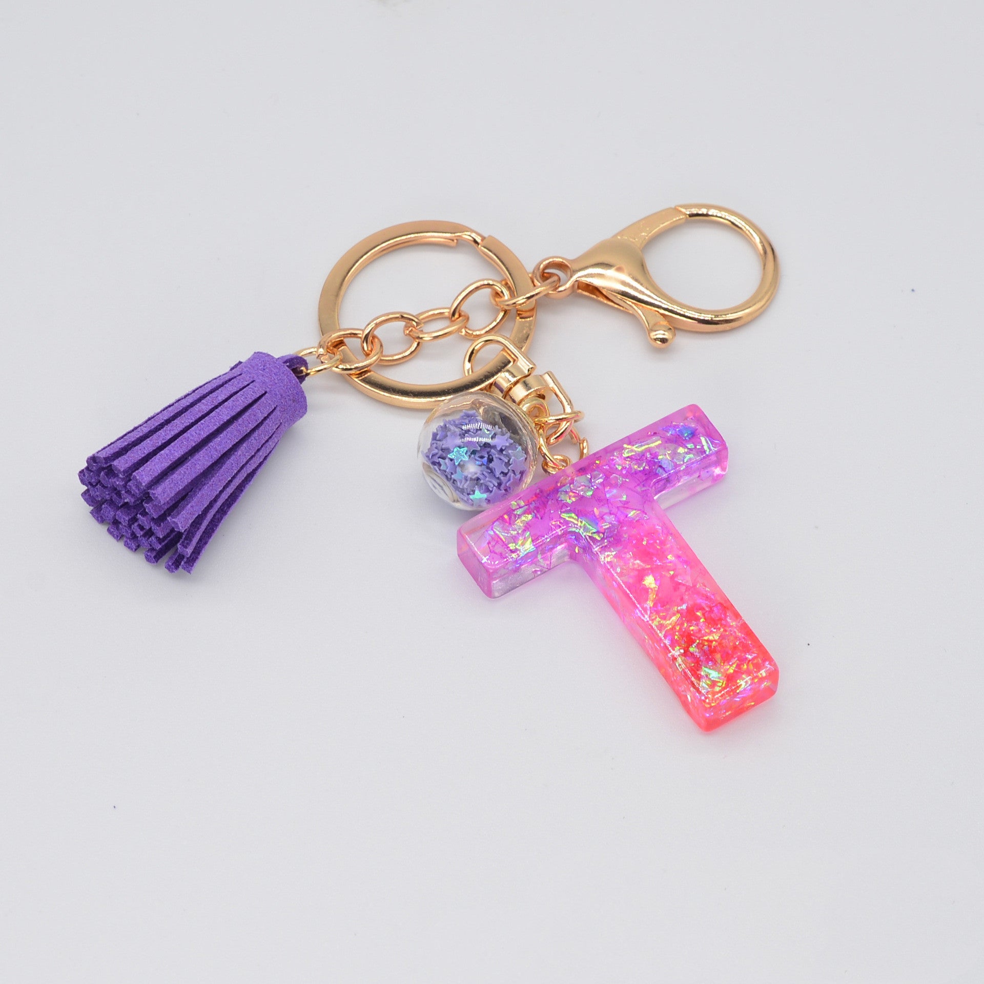 Resin Purple Epoxy English Keychain - Frazeshop