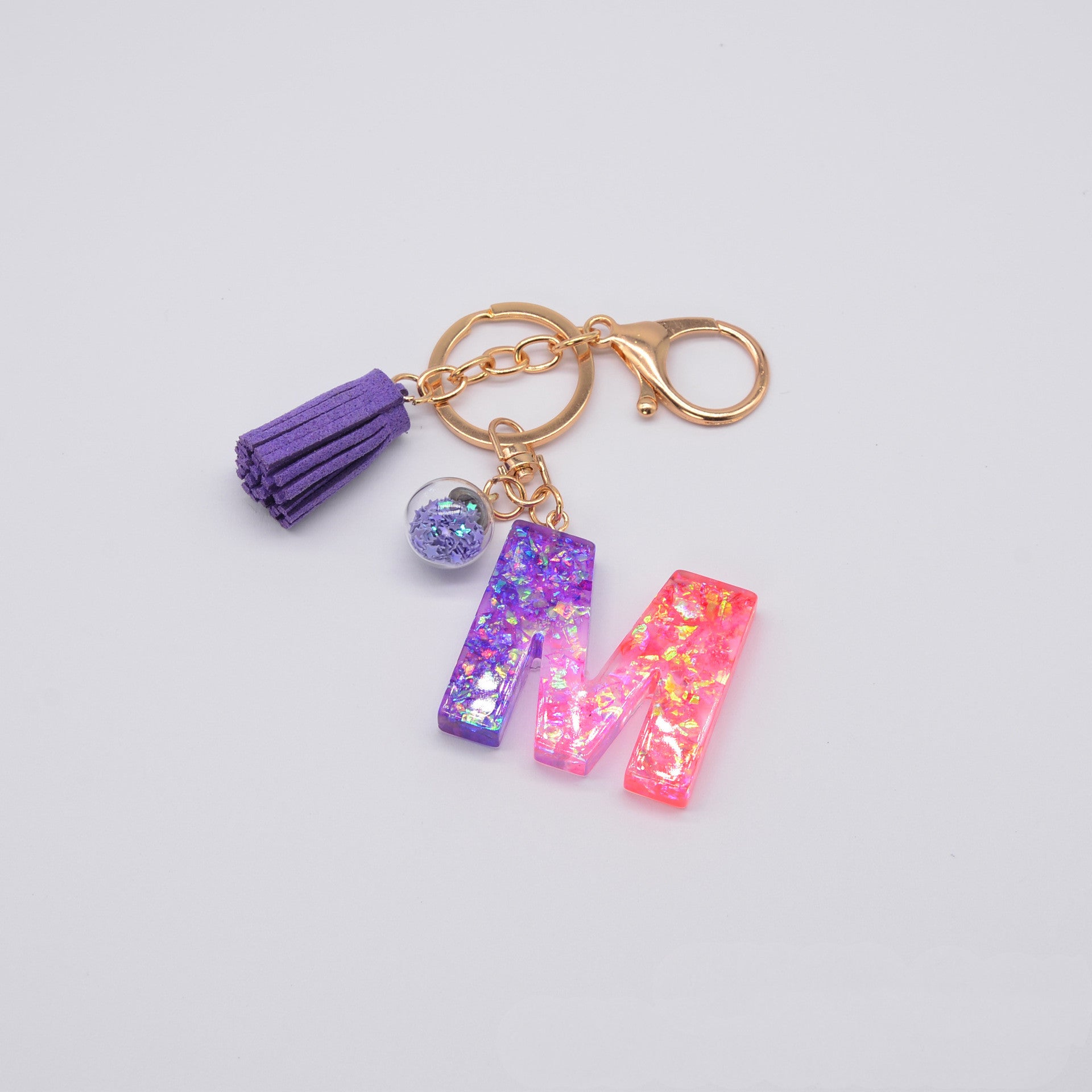 Resin Purple Epoxy English Keychain - Frazeshop