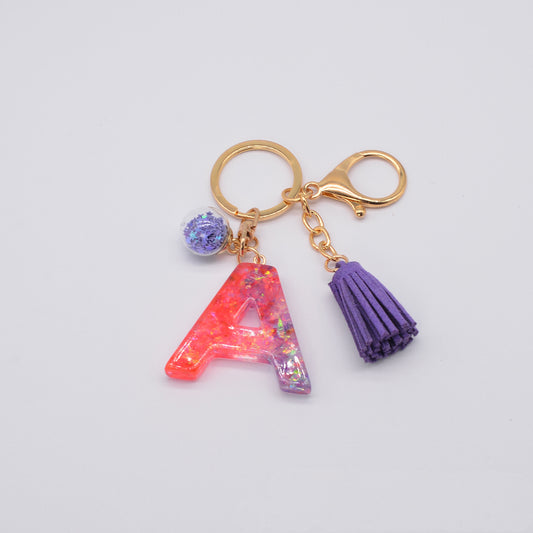 Resin Purple Epoxy English Keychain - Frazeshop