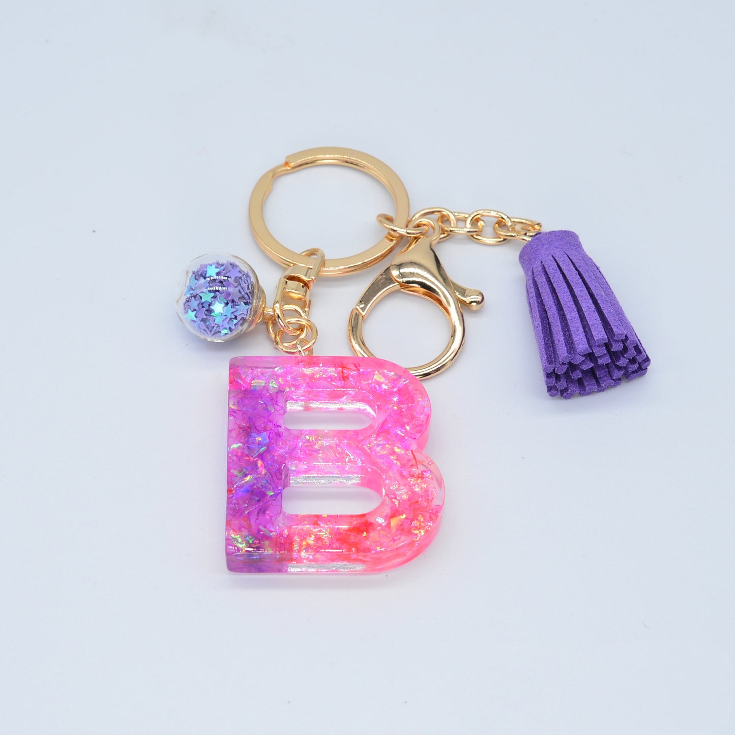 Resin Purple Epoxy English Keychain - Frazeshop