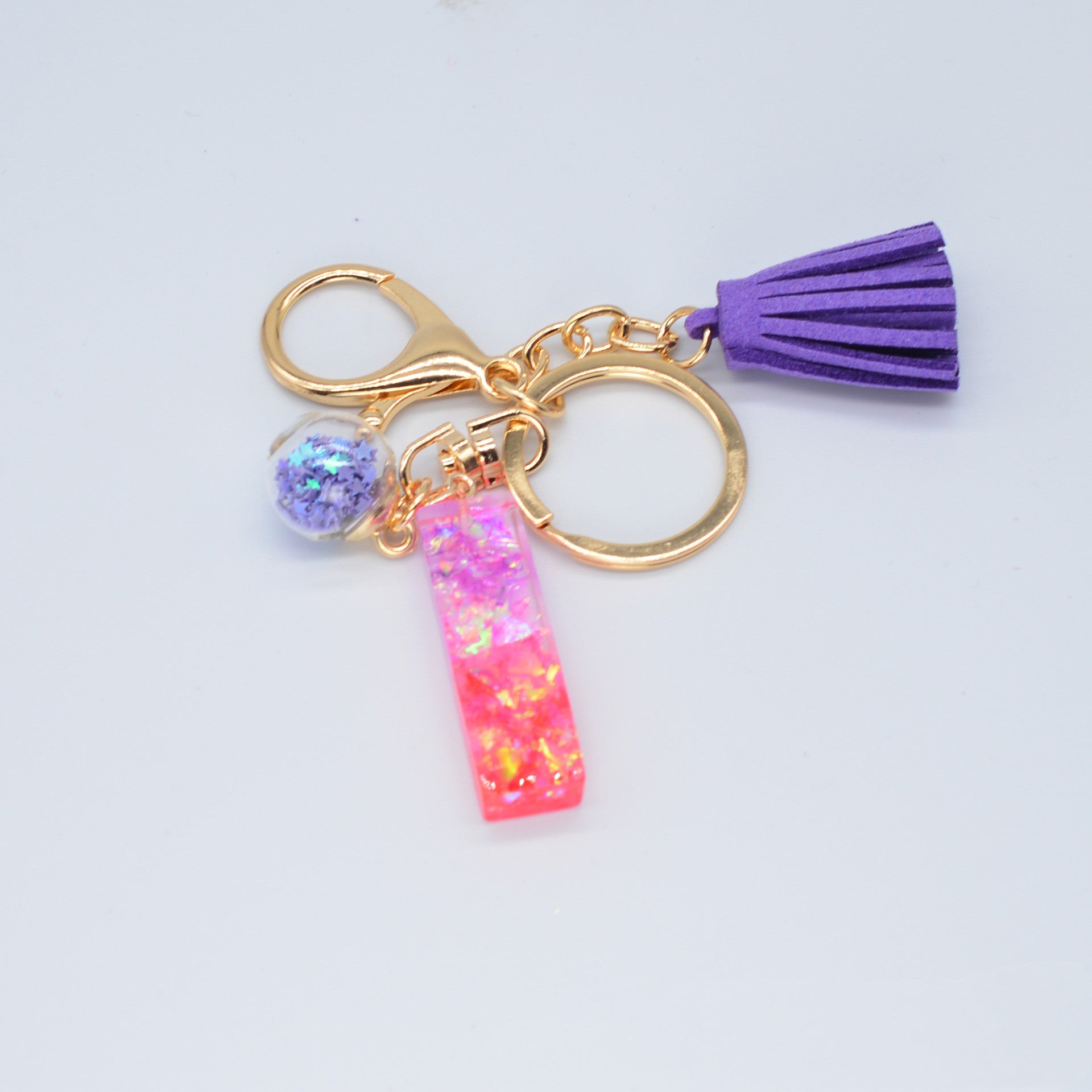 Resin Purple Epoxy English Keychain - Frazeshop