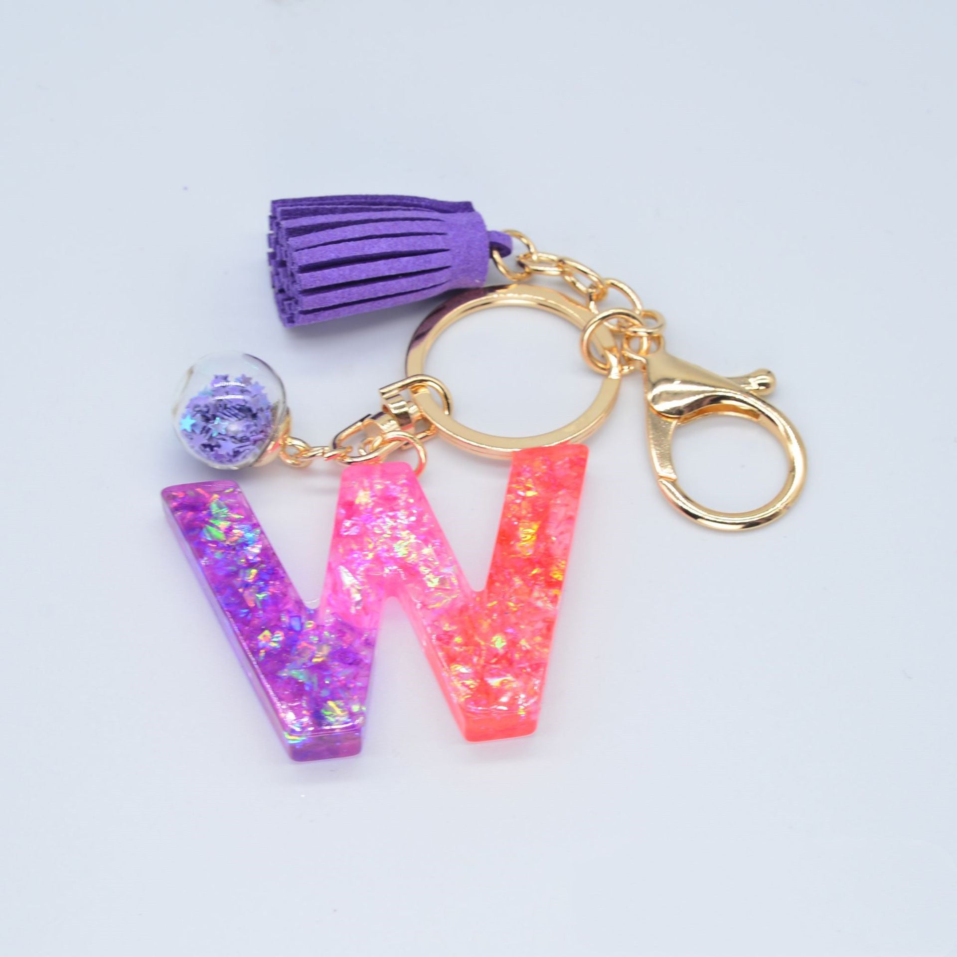 Resin Purple Epoxy English Keychain - Frazeshop