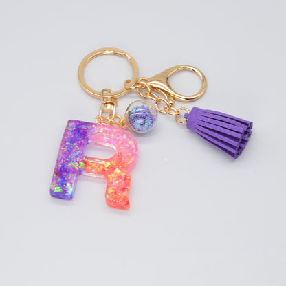 Resin Purple Epoxy English Keychain - Frazeshop