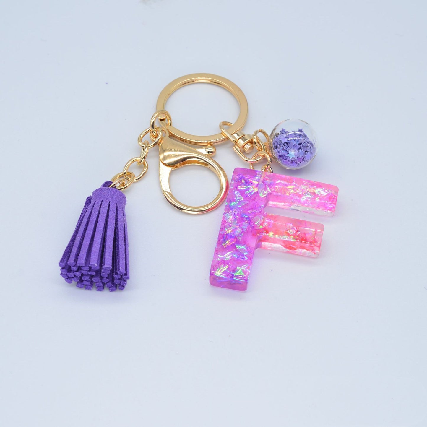 Resin Purple Epoxy English Keychain - Frazeshop