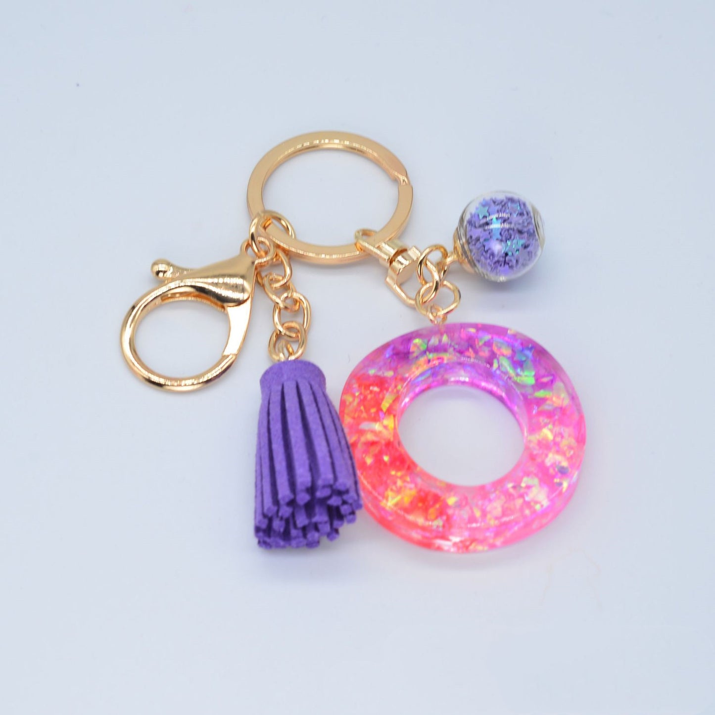 Resin Purple Epoxy English Keychain - Frazeshop