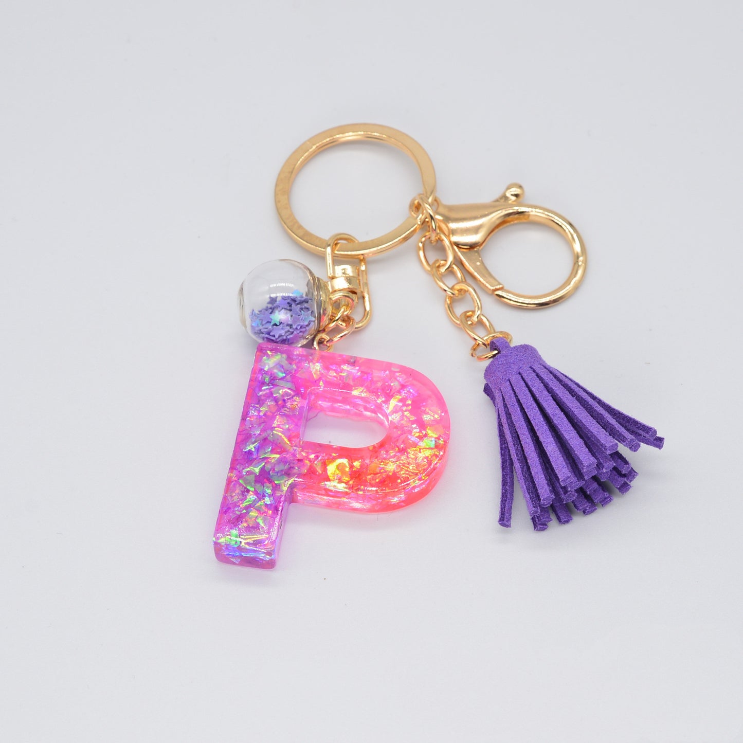 Resin Purple Epoxy English Keychain - Frazeshop