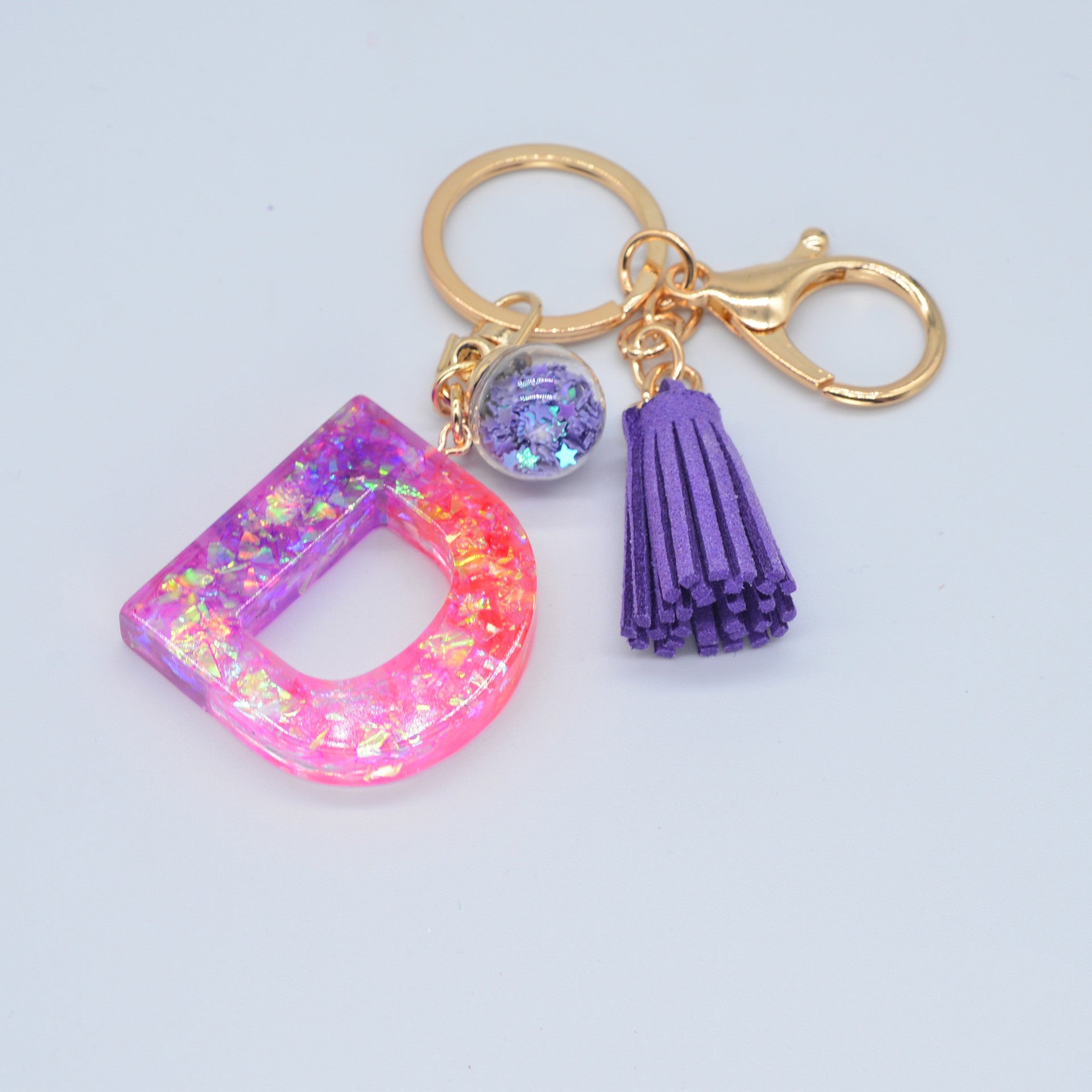 Resin Purple Epoxy English Keychain - Frazeshop