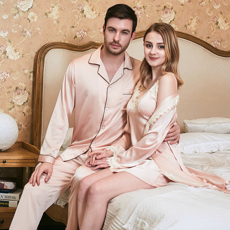 Ladies Lace Suspender Nightgown Couple Pajamas - Frazeshop