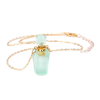 Perfume bottle crystal pendant necklace - Frazeshop