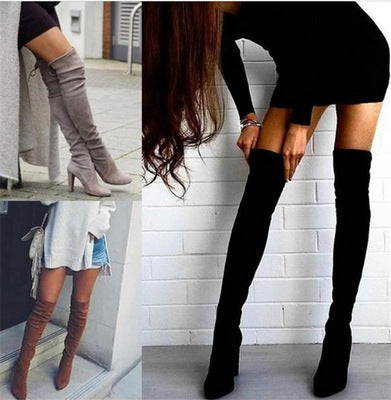 Women's Suede Fashion Boots - Frazeshop