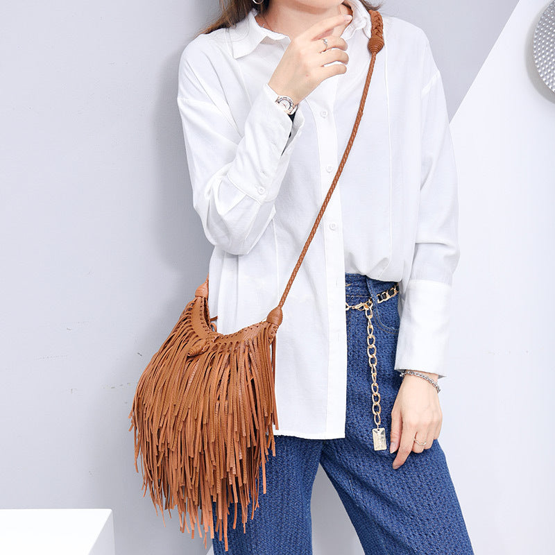 Soft Leather Handbag Shoulder Bag - Frazeshop