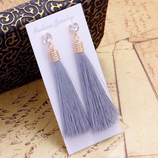 Women's Trendy Long Fringe Earrings - Frazeshop