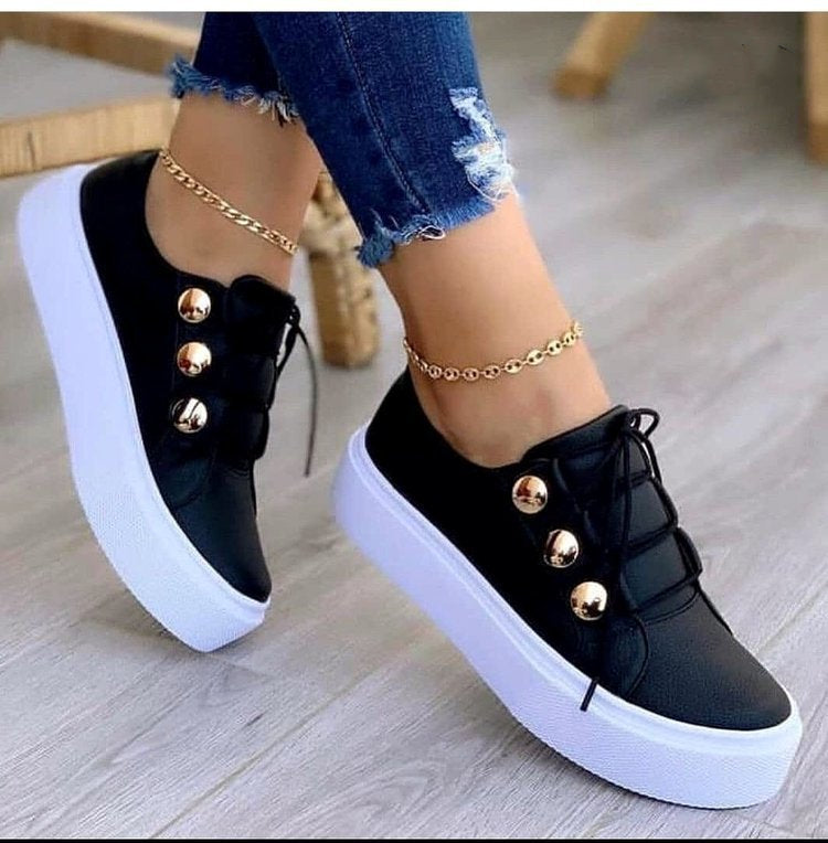 Lace-up Women's Sneakers/Casual Shoes - Frazeshop