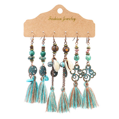 Tassel Earring Combination Suit - Frazeshop