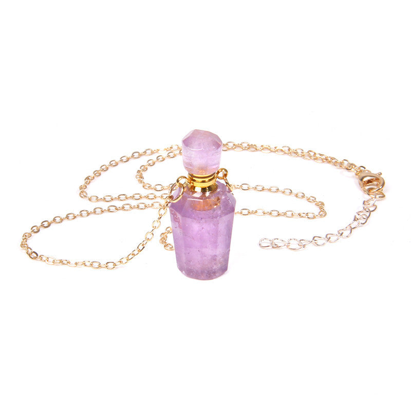 Perfume bottle crystal pendant necklace - Frazeshop