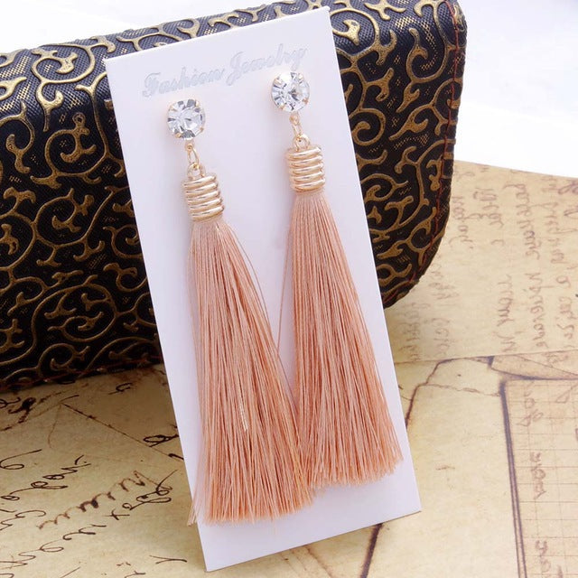 Women's Trendy Long Fringe Earrings - Frazeshop