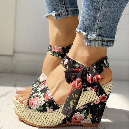 Women's Fashion Open-toe Wedge Sandals - Frazeshop