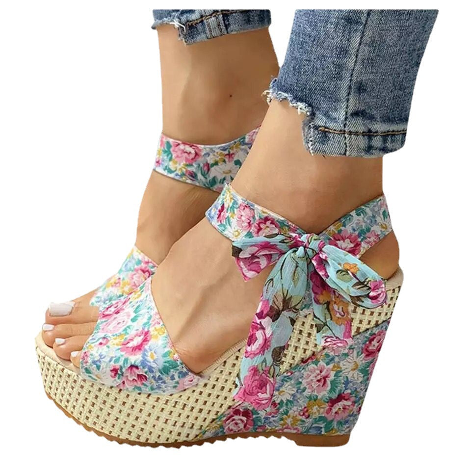 Women's Fashion Open-toe Wedge Sandals - Frazeshop