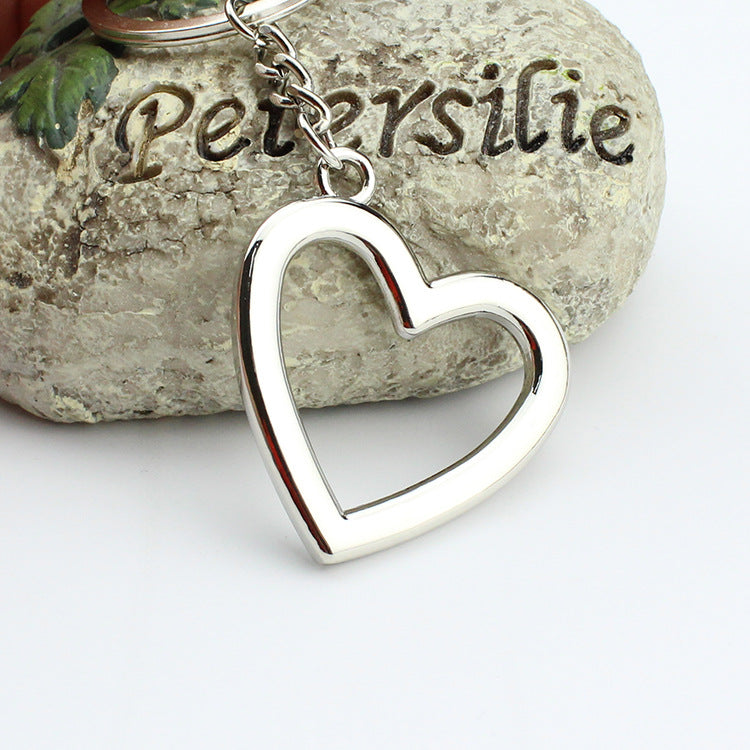 Personalized Hollow Peach Heart Keychain - Frazeshop