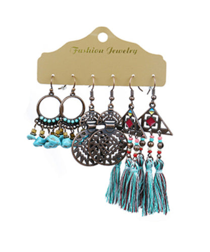 Tassel Earring Combination Suit - Frazeshop