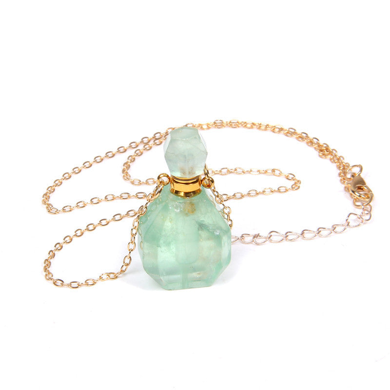 Perfume bottle crystal pendant necklace - Frazeshop