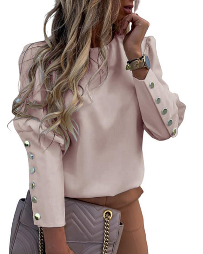 Elegant Women's Button Blouse Shirt - Frazeshop