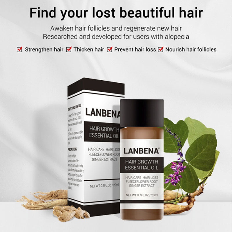 LANBENA Hair Care Essential Oil Hair Growth Essence Treatment Prevention Hair Loss Treatment 20ml - Frazeshop