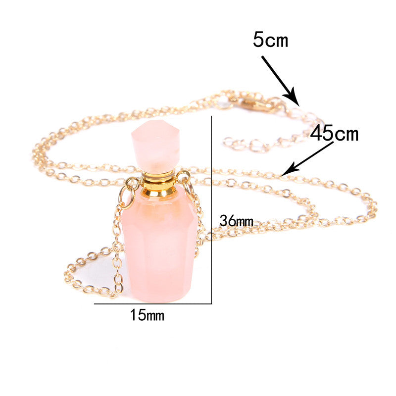 Perfume bottle crystal pendant necklace - Frazeshop