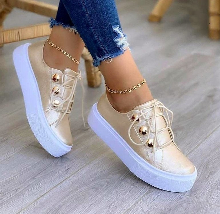 Lace-up Women's Sneakers/Casual Shoes - Frazeshop