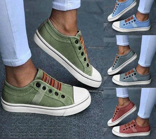 Lace-less Canvas Casual Shoes Fashion Sneakers - Frazeshop