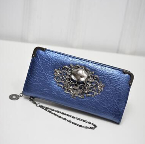 Skull Flower Design Wallet/Clutch/Coin Purse (Leather) - Frazeshop